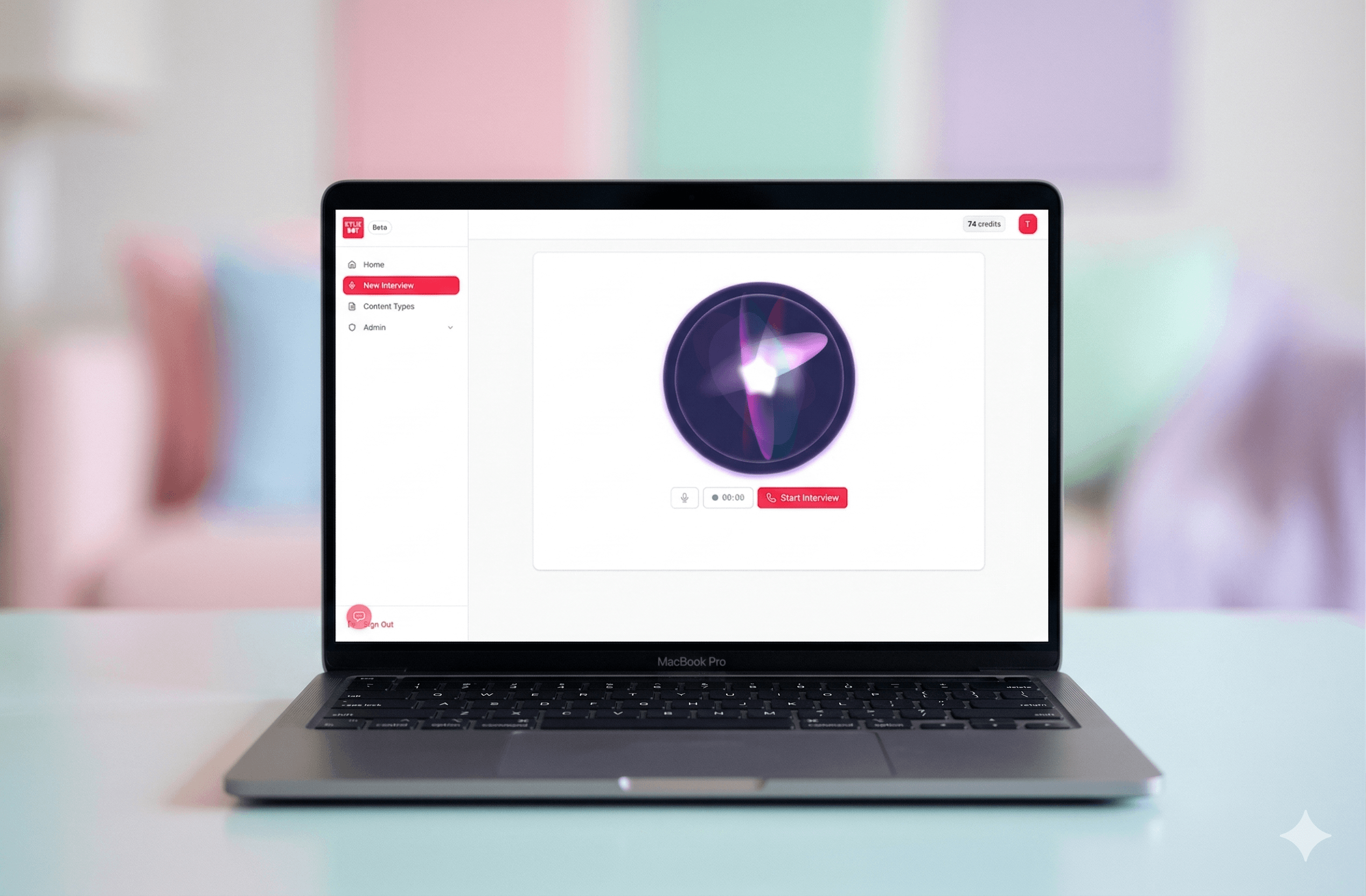 KylieBot interview interface